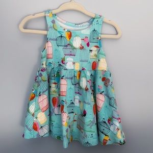 Baby girl casual dress with birdcage print 6mo